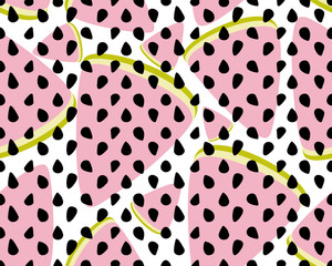 Pattern with pieces of watermelon and seeds