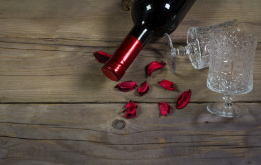 Valentine's day background with wine