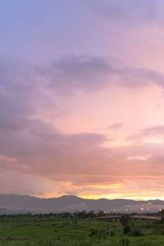 Sunset at Kwan Payao, Payao Province