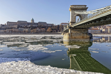 The Danube at wintertime in Budapest