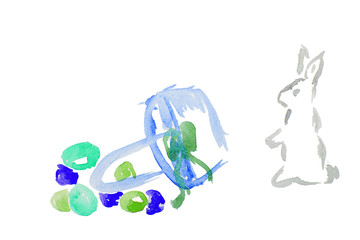 watercolor easter rabbit