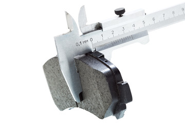 brake pads, measurement by a caliper spare part.