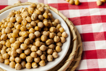 Soybean in wood bowl
