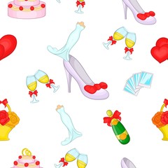 Wedding pattern, cartoon style