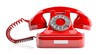 Red old telephone on white background. 3d illustration