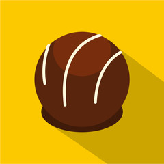 Chocolate candy icon, flat style
