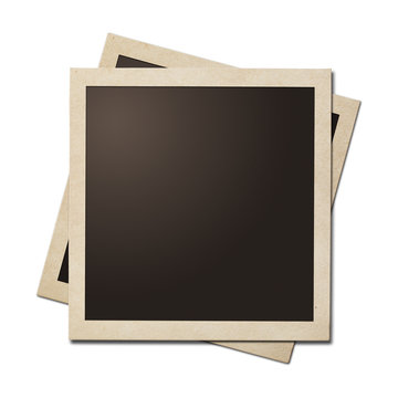 Old instant photo simple frames isolated. Clipping path without shadows is included.