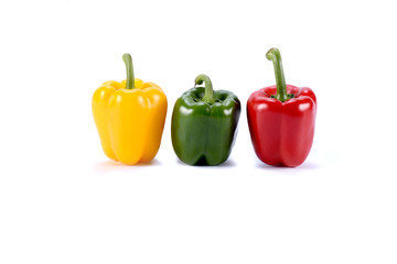 Three color sweet pepper Fresh vegetables Three sweet Red, Yello