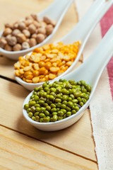 Group of colorful various beans