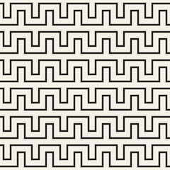 Trendy Monochrome Line Lattice. Vector Seamless Black and White Pattern.