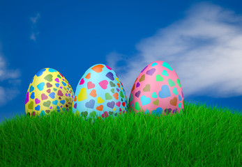 Fototapeta na wymiar Three Easter eggs
