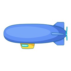 Long airship icon, cartoon style