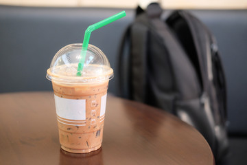 Iced coffee in coffee shop