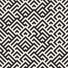 Maze Tangled Lines Contemporary Graphic. Vector Seamless Black and White Pattern.