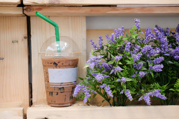 Iced coffee in coffee shop