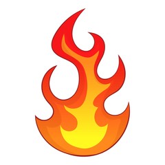 Flame icon, cartoon style