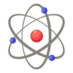 Atom icon, cartoon style