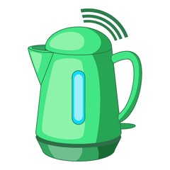 Plastic electric kettle with wi fi connection icon
