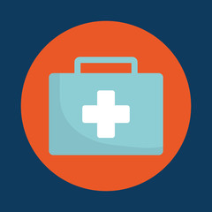Obraz premium first aid kit medical care icon image vector illustration design 