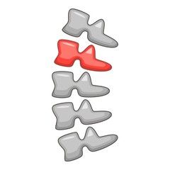 Spine pain icon, cartoon style