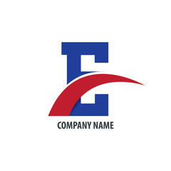 Initial Letter E Isolated Swoosh Logo