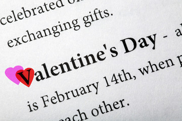 Valentine's day - in the dictionary.