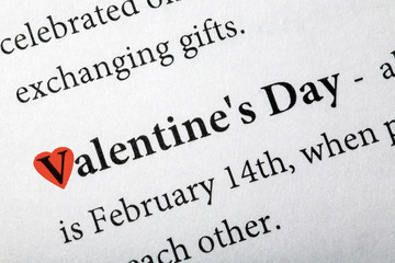 Valentine's day - in the dictionary.