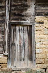 old wooden and stone texture background, close-up.