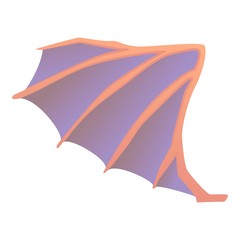 Dragon wing icon, cartoon style