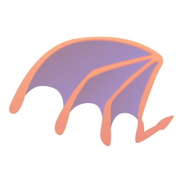 Bat wing icon, cartoon style