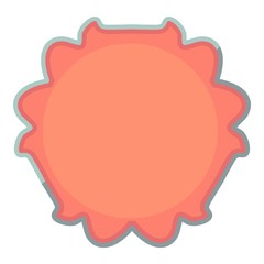 Round tag icon, cartoon style