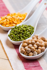 Group of colorful various beans
