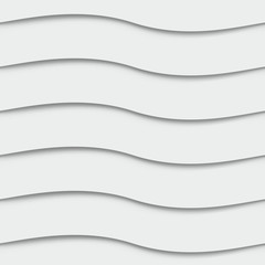 Seamless white paper waves vector background.