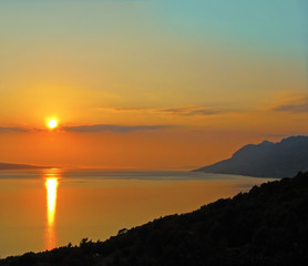 Sunset view, seascoast Croatia