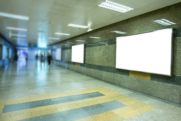 billboard at under ground or metro train station for advertising design. 