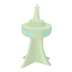 Television tower icon, cartoon style