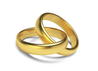 Golden rings isolated on white background Vector Illustration
