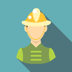 Firefighter icon, flat style