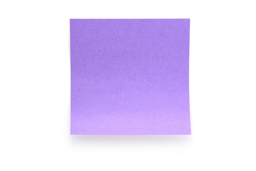 Purple paper stick note on white