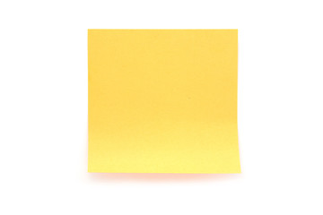 Yellow paper stick note on white