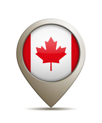 Vector Illustration Of A Straight Location Pin With Canada Flag