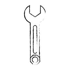 wrench tool icon image sketch line vector illustration design 