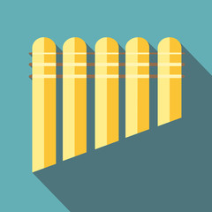 Pan flute icon, flat style