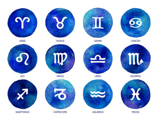 Zodiac icons. Freehand drawing.