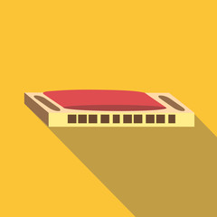 Harmonica icon, flat style