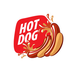 Fototapeta premium vector logo hot dog