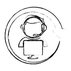online support technical service or call center related icon image vector illustration design 