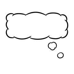 Cloud thought rectangular on white background of vector illustration