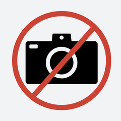No photo sign on white background