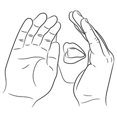 Naklejka premium mouth open and hand cupped beside of vector illustration
